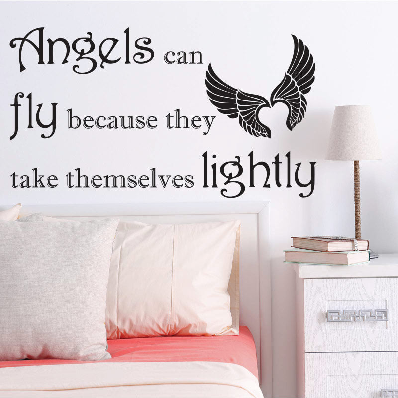 Angels Can Fly Because They Take Themselves Lightly Quote Wall Decal Sticker