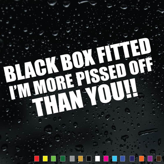 Black Box Fitted car sticker, humorous premium vinyl decal for vehicles.
