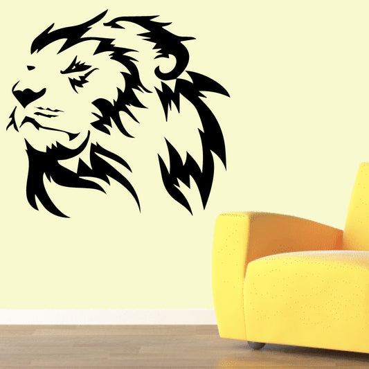 Lion Head Safari Big Cat Wall Decal Sticker