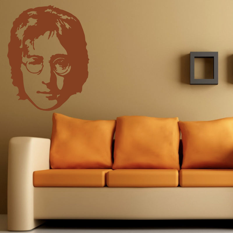 John Lennon wall sticker silhouette, premium vinyl design for smooth walls.