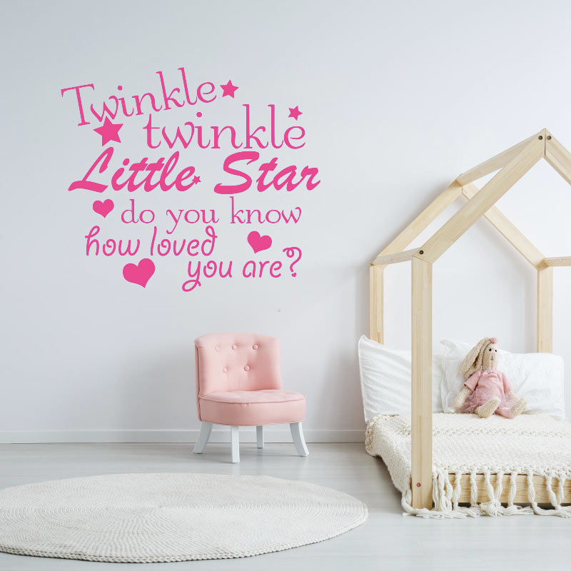 Twinkle Twinkle Little Star Do You Know How Loved You Are? Quote Wall Decal Sticker 